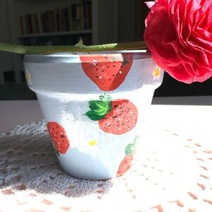 Hand-Painted Terracota Flower Pot